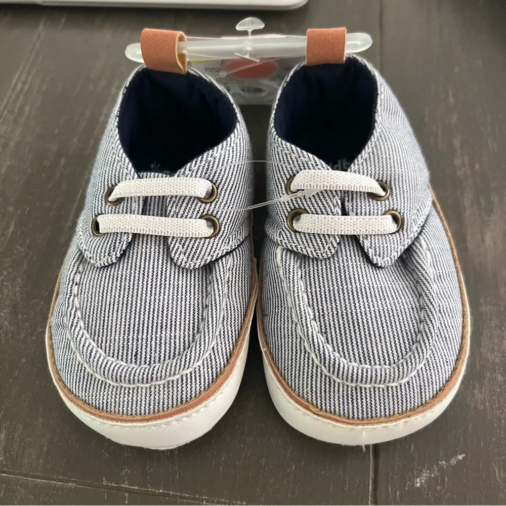GOLDBUG 6-9month Boys Striped Boat Shoes NWT